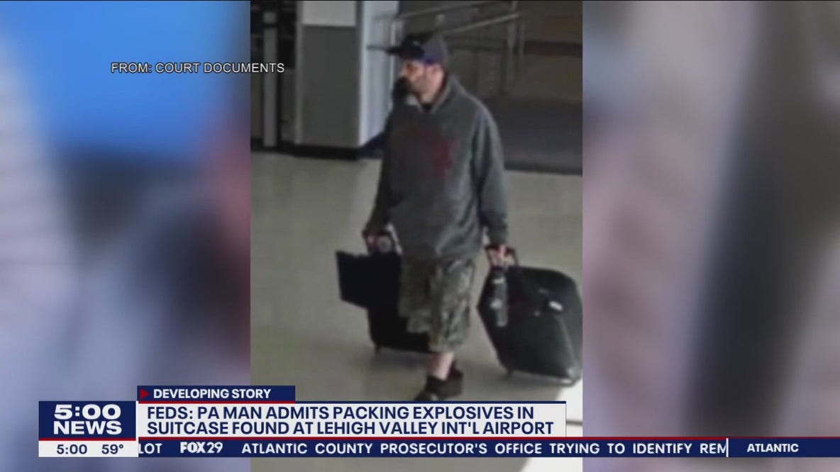 Feds: Pennsylvania man admits packing explosives in suitcase found at airport